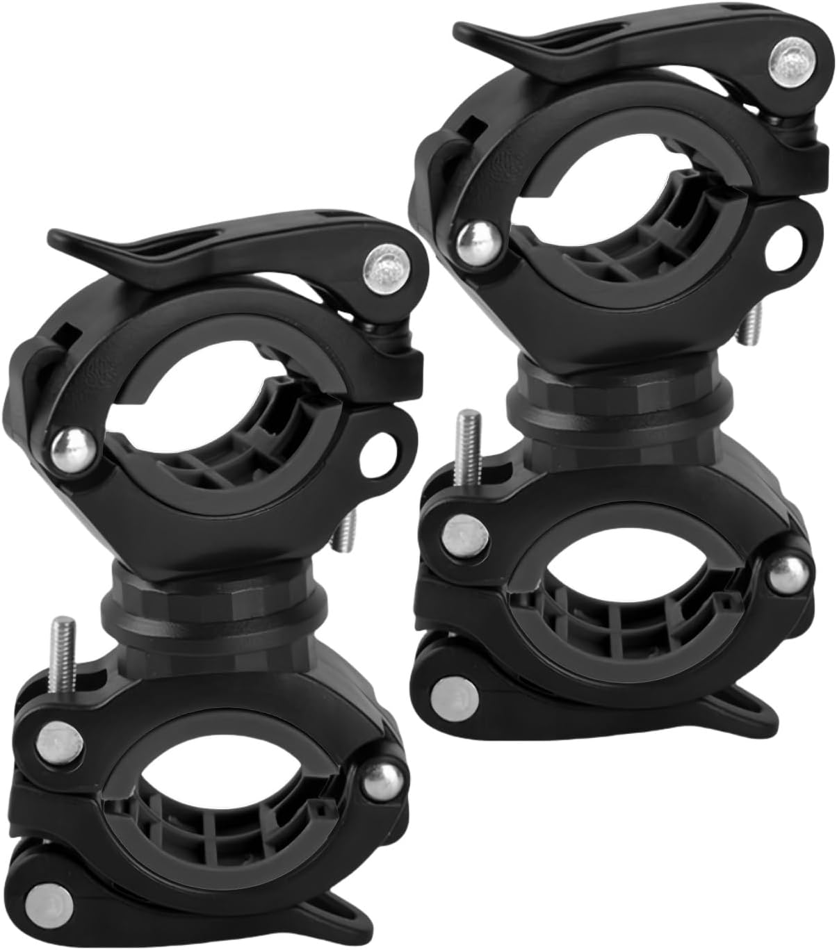 [2 Pack] Vonpri Flashlight Holder, Mount Bicycle Mounting Bracket Flashlight Holder Torch Clip 360º Rotation