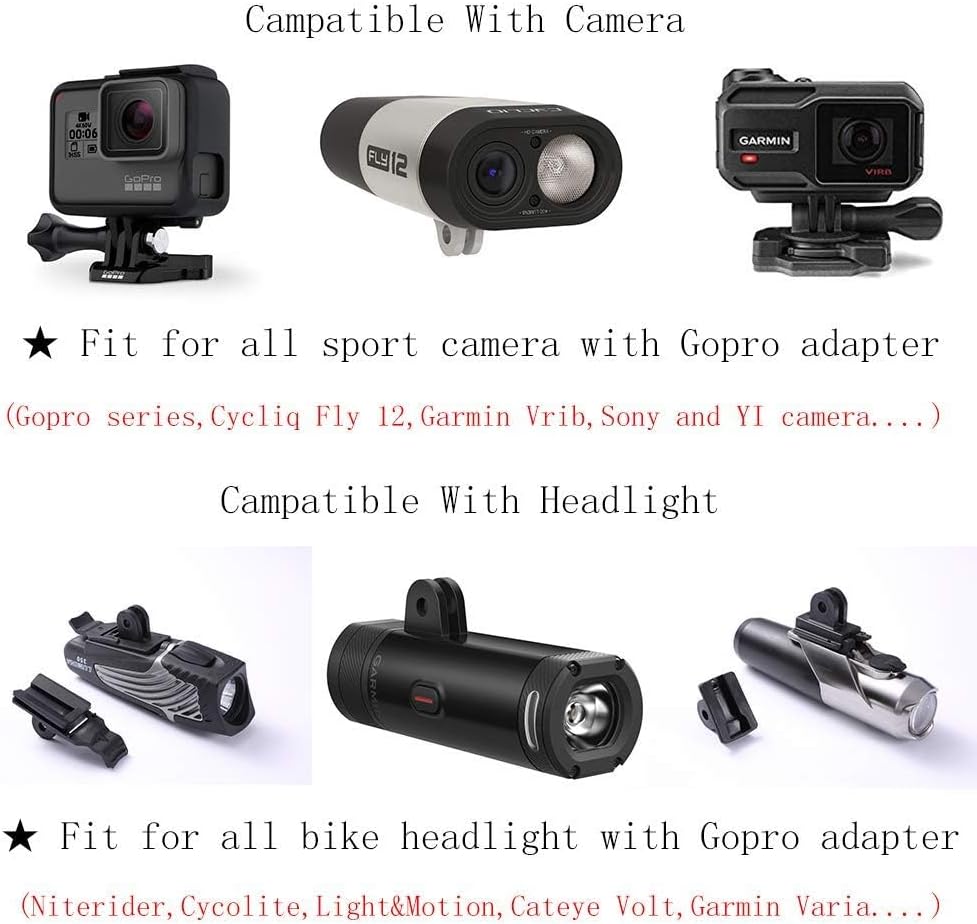 Out Front Combo Extended Mount for Wahoo Elemnt Bolt and Mini, Bike Light Adapter