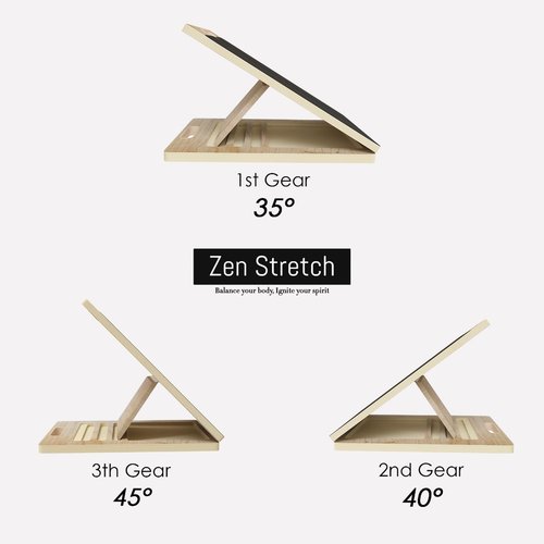 Wooden Slant Board for Calf Stretching & Squats, Adjustable Incline Board for Physical Therapy - Squat Wedge Block Alternative - Portable & Lightweight - Equipped with Anti-Slip Replacement Pads