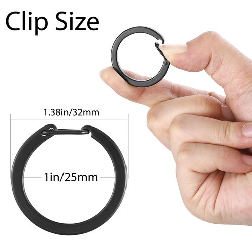 Bedkou Titanium Carabiner Keychain Clip,Quick Release Car Key Chain Rings,Small Carabiner Hooks Keychain for Traveling 5 Pack Black