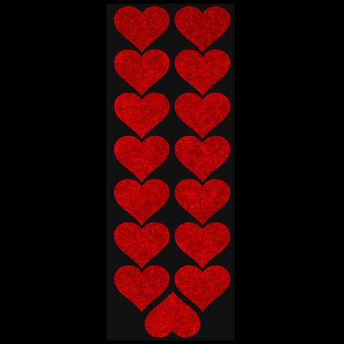 LiteMark Reflective 1.5 Inch Heart Sticker Decals, Love Sticker for Laptops, Phones