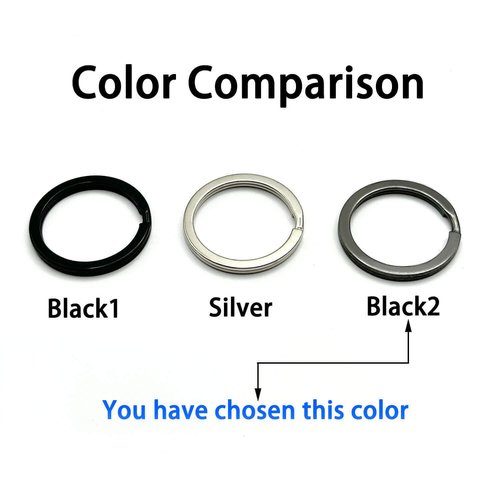 15 Pcs Flat Split Key Rings,1 Inch/1.4 Inch 2 Size Metal Keychain Heavy Duty Key Ring for Car Home School Office (1 Inch/1.4 Inch,Black)