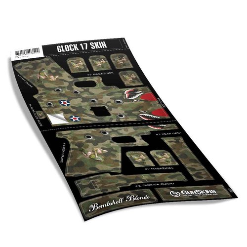 GunSkins Precut Pistol Skin for Glock 17 - Compatible with Airsoft AEG BB Gun - Vinyl Gun Wrap - Easy to Install - 100% Waterproof - Matte Finish - Made in USA - GS Bombshell Blonde