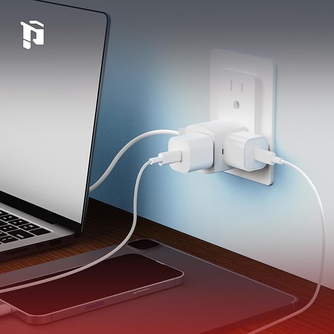 3 Outlet Wall Adapter, 90 Degree 3 Way Plug Adapter Cube Tap, 3 Prong Multi Plug Outlet, Outlet Extender for Home Office School Dorm, ETL Listed, White