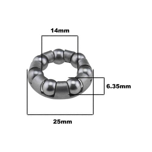YINETTECH 4pcs Bike Ball Bearing Retainer 7 Balls Bicycle Repair Accessories Ball Bearing Cage Bicycle Ball Bearing for Bike Front Wheel Ball Bearing Bracket, 1/4'' X 7 Balls
