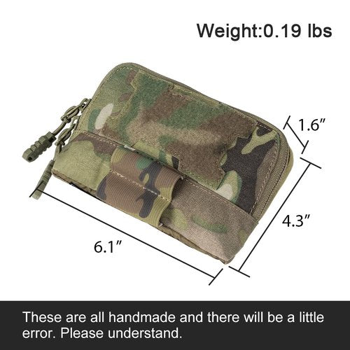 Tactical Admin Panel Pouch Small Chest MOLLE Pouch for Tactical Bag JPC2.0 AVS CPC with MOLLE System 500D Nylon(Camo)