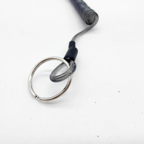 Coiled Lanyards for Camping, Hunting, Kayaking, Hiking Fishing Equipment Pliers Tools, Black 4pcs