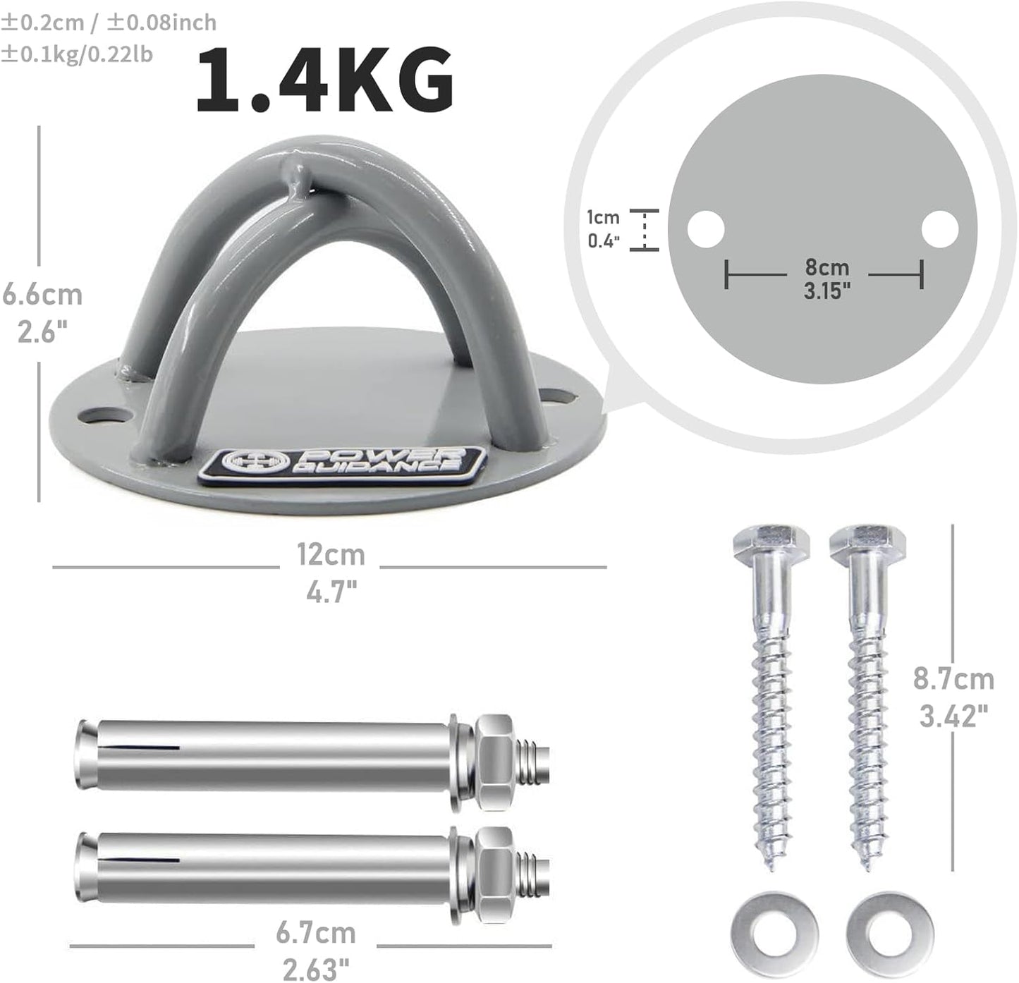 POWER GUIDANCE Wall and Ceiling Mount Bracket for Suspension Straps, Gymnastic Rings, Yoga Swings & Hammock Resistance Band Battle Rope