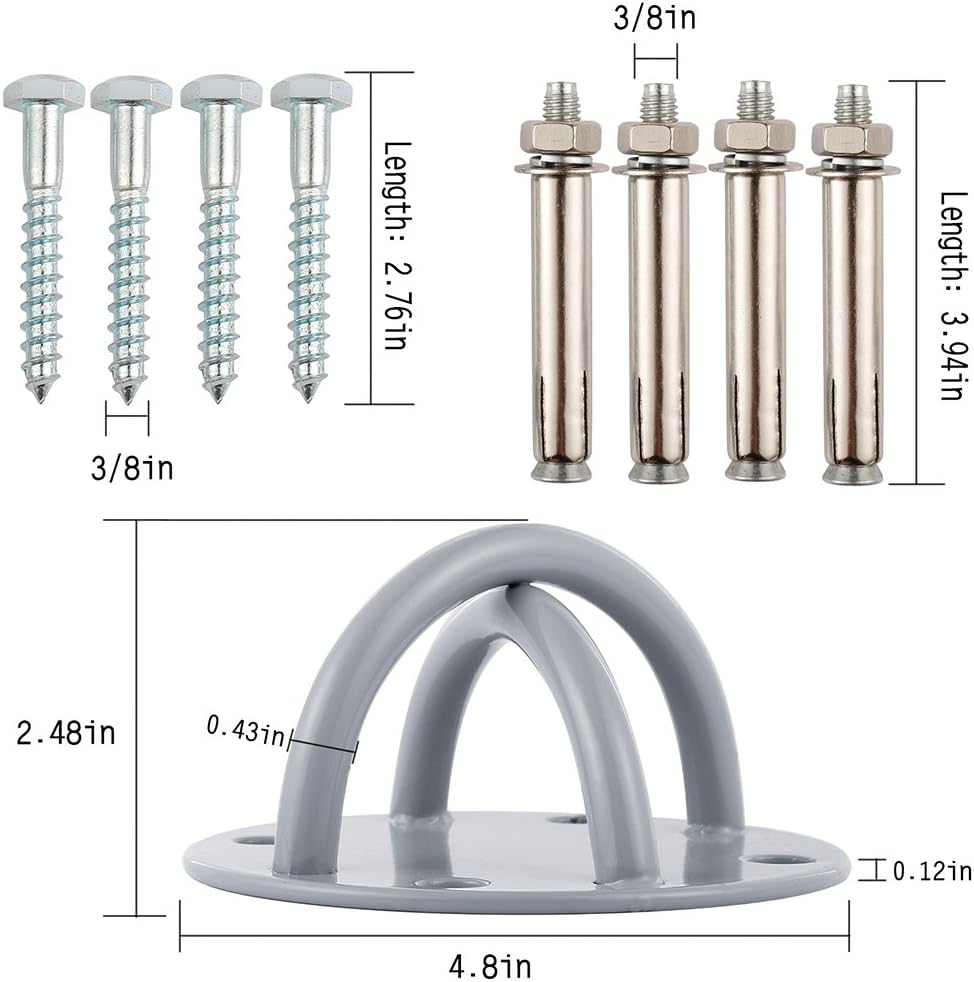 Wall Ceiling Mount Bracket for Gym & Home Suspension Straps Anchor for Olympic Rings Fitness Training Yoga Swing Battle Ropes Resistance Band & Boxing Equipment
