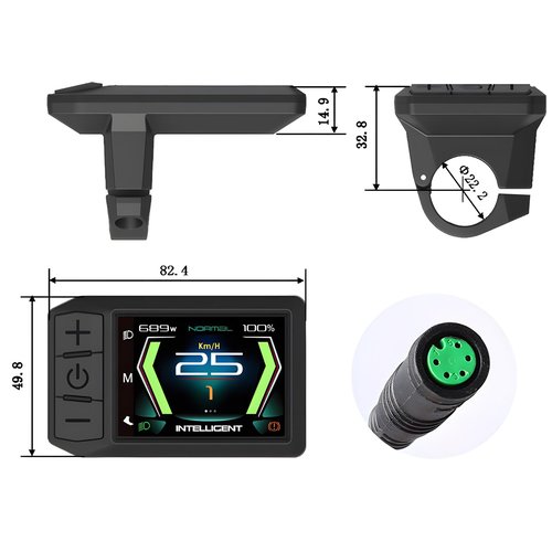 HIEBIKE BAFANG Intelligent Display for Ebike : 850C 860C DP-C18 600C 750C Touch Screen T1 for Bafang BBS01 BBS02 BBSHD Electric Mid Drive Kit（UART）