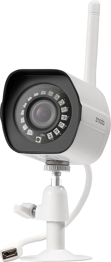 Zmodo 1080p Full HD Outdoor Wireless Security Camera System, Plug-In, Smart Home Indoor Outdoor WiFi IP Camera with Night Vision, Compatible with Alexa