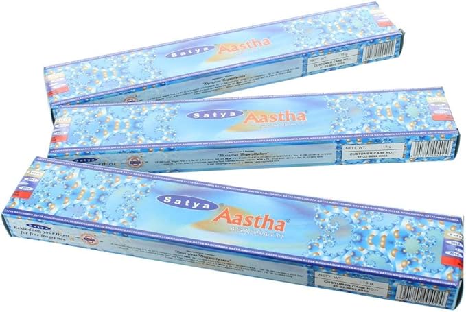 Satya AasthaIncense Sticks for Outdoor Indoor Bedroom Worship Fragrance Stick for Positivity, Meditation, Relaxation, Yoga, Healing (15grams x 3 Packs)