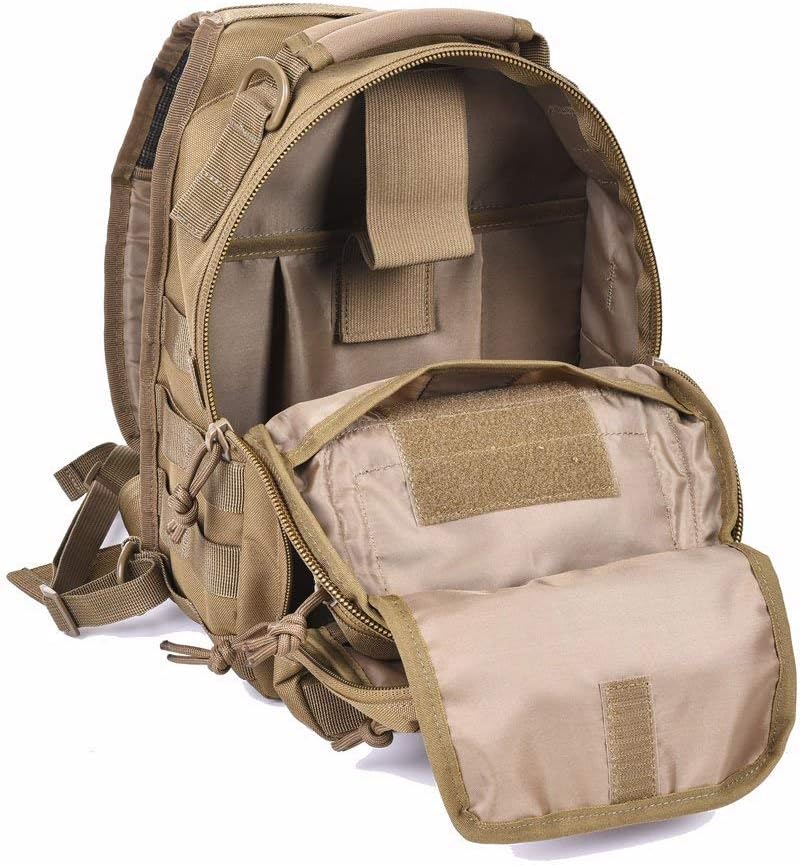 REEBOW GEAR Tactical Sling Backpack Rover Shoulder Sling Pack (Black)