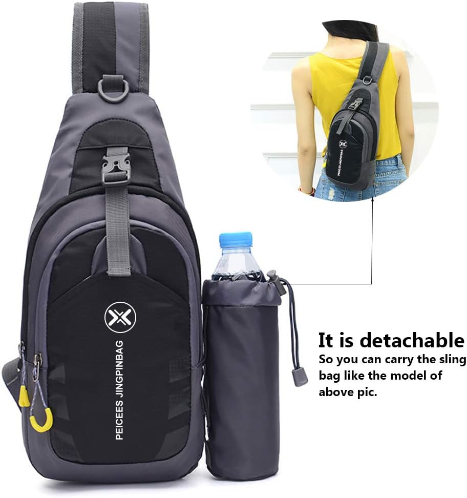 Peicees Chest Crossbody Sling Backpack Bag Travel Bike Gym Daypack for Women Men