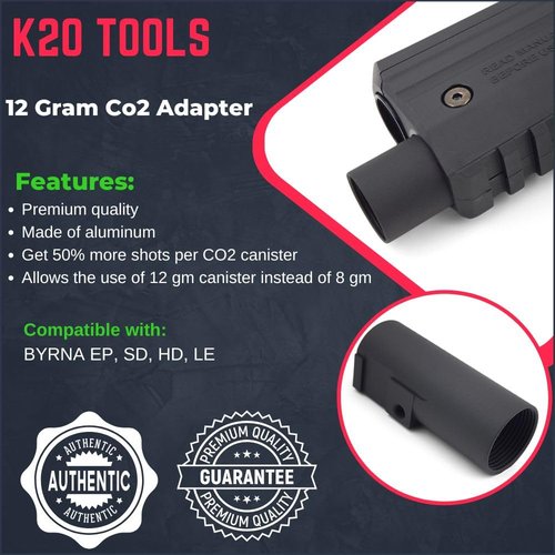 12 Gram Co2 Extender Adapter - Compatible with BYRNA LE/SD/HD/EP - Cartridge Boost Adaptor