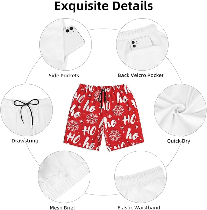 Mens Swim Trunks with Mesh Lining,Quick Dry Swimsuit Board Shorts Beach Pants Swimwear Bathing Suits