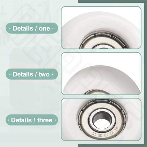 Qty.4 Machined Wheels/Rollers 626Z Ball Bearing for Total Gym Wheels/Rollers 2000, 3000, 3000 XL, and a Few Very Early XL, Platinum Plus, Pro, Supra (White)