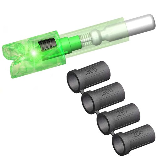 Lzwow 6PCS Lighted Nocks Universal Fit for Crossbow Bolts with .285”/.297”/.300”/.305” Bushings Half-Moon Light up Knocks (Green)