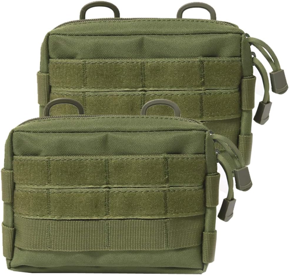 MOLLE Pouches - 2 Pack Tactical Compact Water-Resistant Utility Gadget Gear EDC Pouch