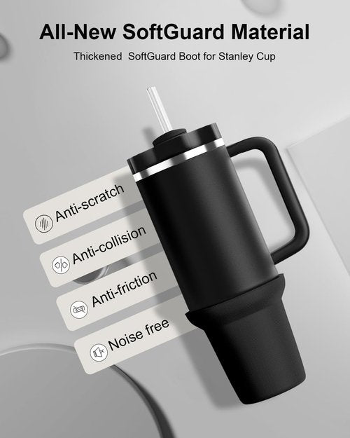 Benzhean Lycra Water Bottle Boot for Stanley Cup Tumbler 40 oz, Bottom Boot for Stanley, black