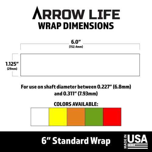Arrow Life 6" Arrow Wraps 12 Pack Orange 1.125" Width