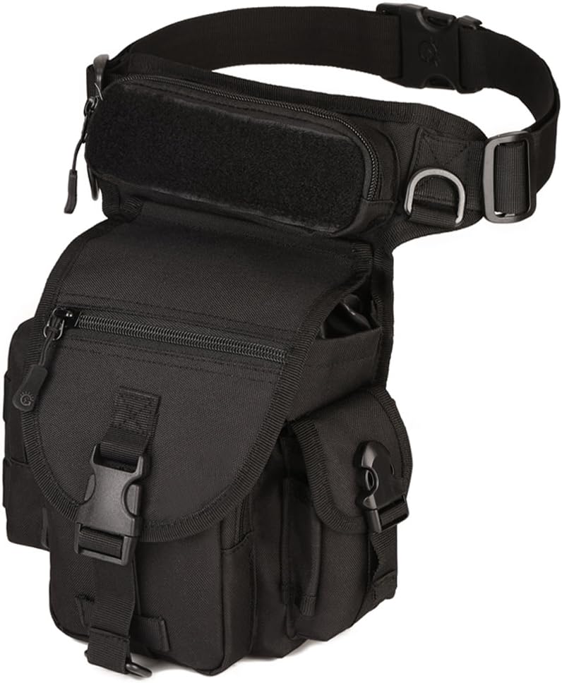 Nylon Drop Leg Bag Hiking Waist Pack for Men Women Tactical Motorcycle Bike Cycling Riding Travel Outdoor Sports Fanny Pouch