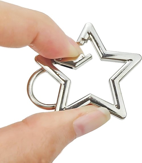 Star Shaped Stainless Steel Keychain Clip Carabiner Snap Hook Holder Star Hook Clip Key Holder Keyrings Carabiners Small, Accessory and Keychain Carabiners (Golden)