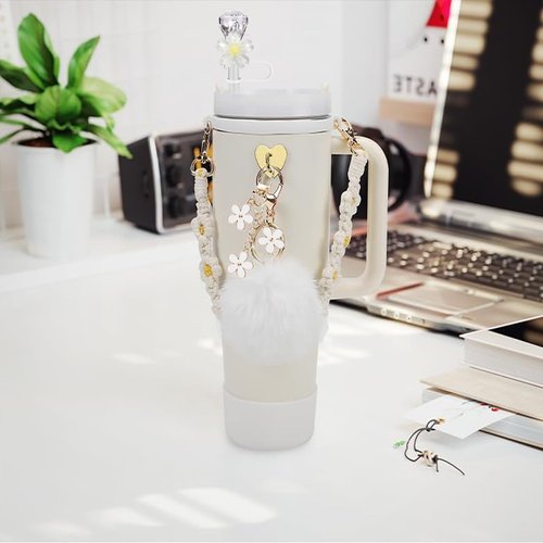 Stanley Cup Accessories Set of 7 PCS, Designed for Stylish and Minimalist Decoration of Stanley Cup, Easy to Carry and Protect, Black, 30 Oz 40 Oz, Water Bottle Carrier Set(Tumbler Not Included)