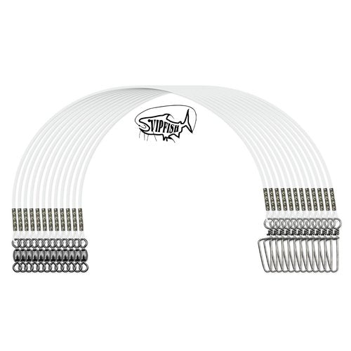 Fishing Fluorocarbon Leader with Crane Swivel and Snaps - Heavy Duty 20-80lb Fluorocarbon Leader Connects Lures, Bait, or Hooks for Saltwater & Freshwater Fishing