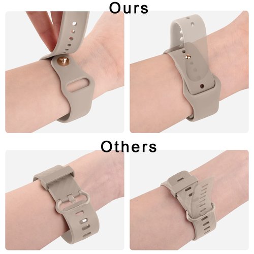 AK Silicone Bands Compatible with Fitbit Versa 2 / Fitbit Versa/Versa Lite/Versa SE Bands for Women Men, Classic Soft Straps Replacement Sport Wristbands for Fitbit Versa 2 Smart Watch (Milk Tea)