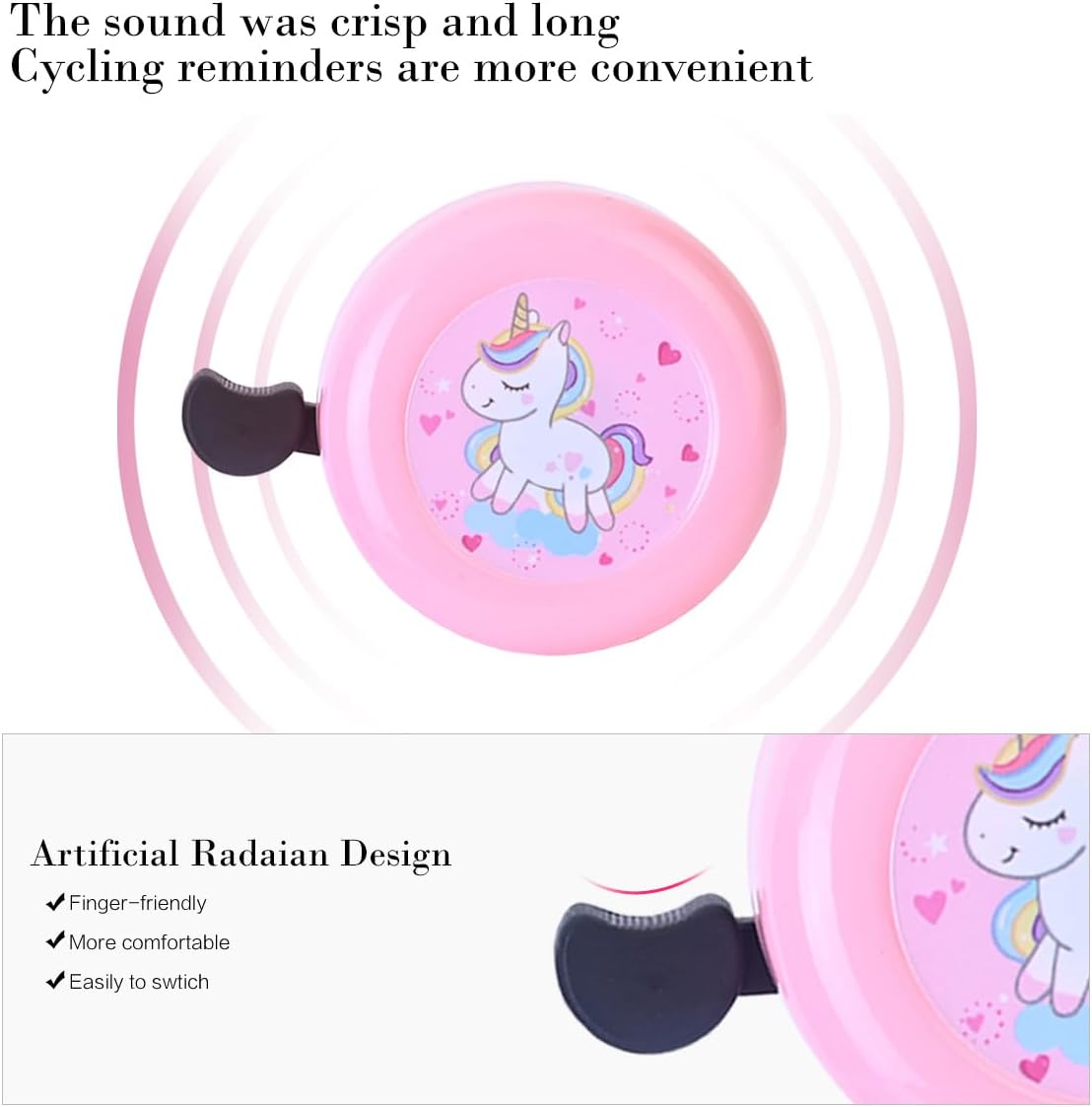 U-LIAN Kids Streamers and Bike Bell for Girls-1 Pack Flower Bicycle Bell with 2 Pack Handlebar Streamers Scooter Tassels for Children's Bike Accessories