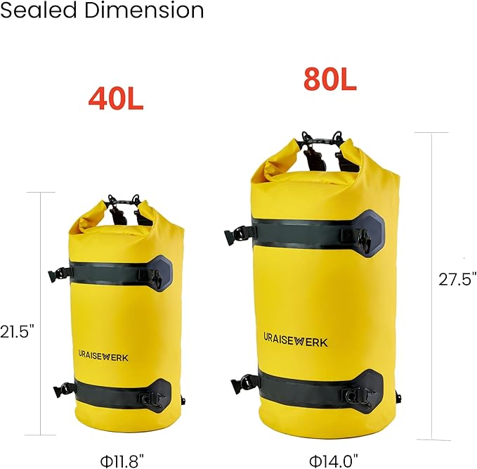 Waterproof Dry Bag for Men Women, 40L/80L Roll Top Lightweight Floating Dry Bag, Outdoor Backpack for Travel, Swimming, Boating, Kayaking, Camping and Beach (80L)
