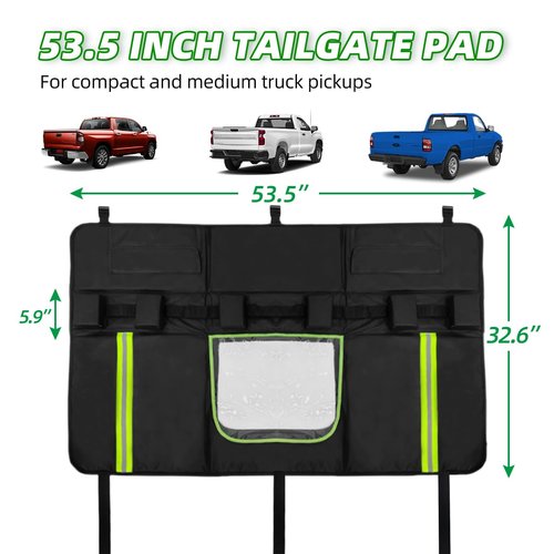 Upgraded Sponge Cushion Tailgate Bike Pad, Truck Tailgate Pad for Mountain Bikes, Transparent Window for Reversing Camera Tailgate Bike Pads for Trucks, Truck Bike Tailgate Covers for BMX Bikes