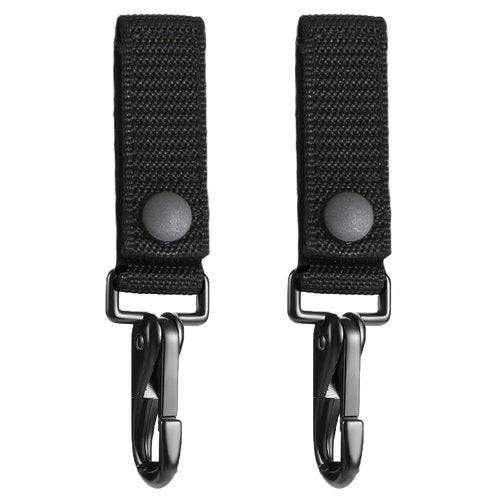 Heavy Duty Belt Keeper Clip, Strong Metal Police Key Chain Clip for Law Enforcement Police Belt Accessories Military Molle Hook(T-Black 2Pack)