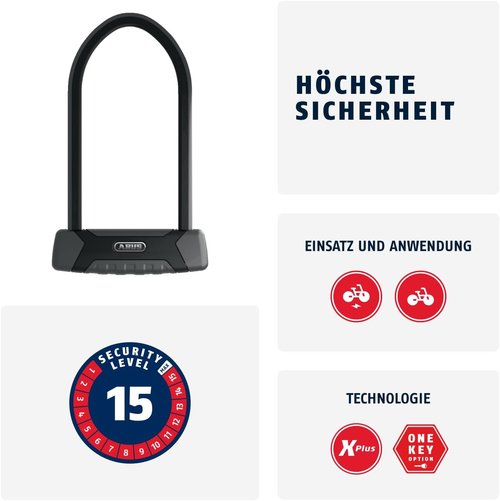 ABUS Granit X-Plus 540 U-Lock – Heavy-Duty Bike Security Lock, 9" + USH, Black