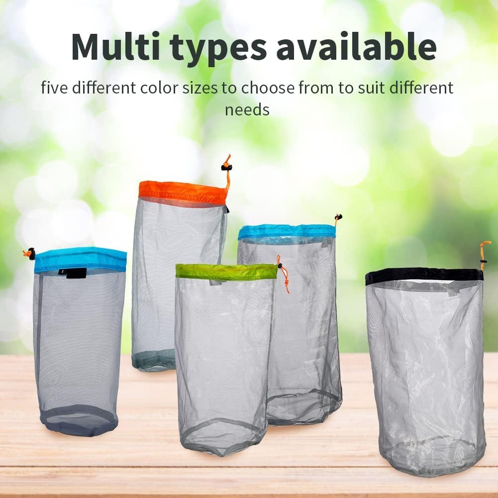 Mesh Storage Bag, Durable Nylon Drawstring Bag, Outdoor Storage Bag, Camping Essentials, Lightweight Hiking Bag, Travel Gear Organizer, for Camping, Hiking, Travel, and Picnic