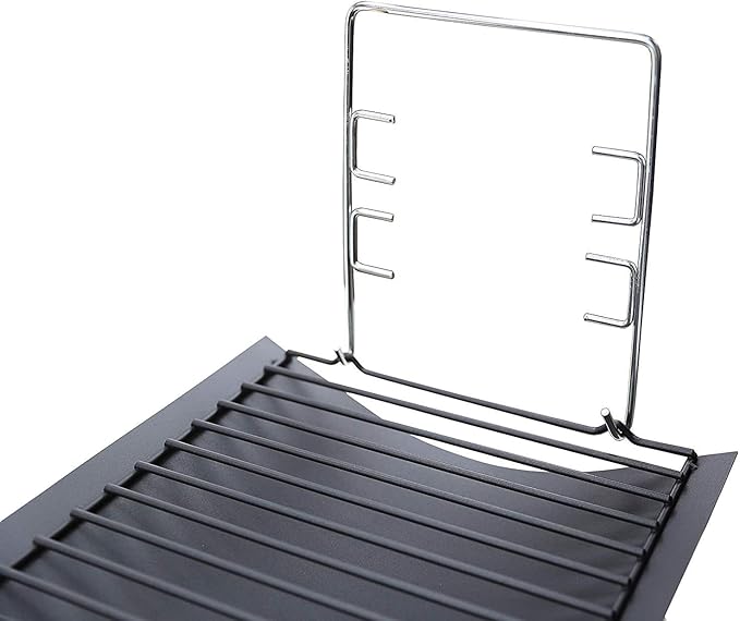 LS'BABQ Replace Parts Aluminized Steel 20" Ash Pan with 2 pc Fire Grate Hanger, Replacement for Chargriller 5050, 5072, 5650 Charcoal Grills(20.4" x 12.8")