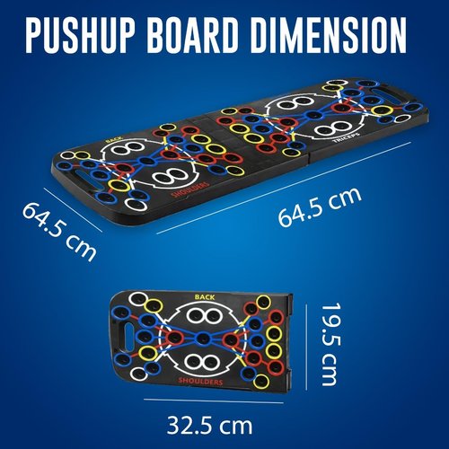 Push-Up Board Foldable | 56-in-1 Pushup Board & Push Up Bar | Home Gym & Workout Equipment | Pilates Board & Fitness Equipment for Strength Training | Men and Women Workout Gear