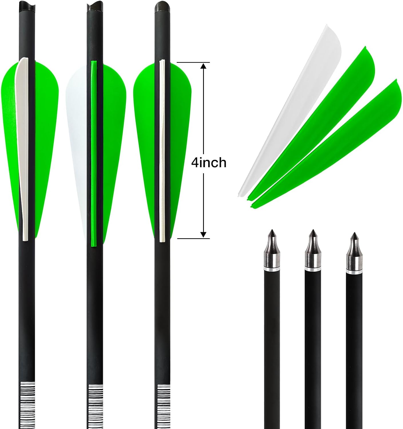 REEGOX Crossbow Bolts 16/18/20 inch Bio Crossbow Arrows with Moon Nocks and Removable Tips (Pack of 12)