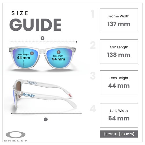OAKLEY Frogskins (a) OO9245 9245A7 54MM Crystal Clear/Prizm Sapphire Square Sunglasses for Men for Women+ Bundle Accessory Leash Kit, Microfiber Pouch