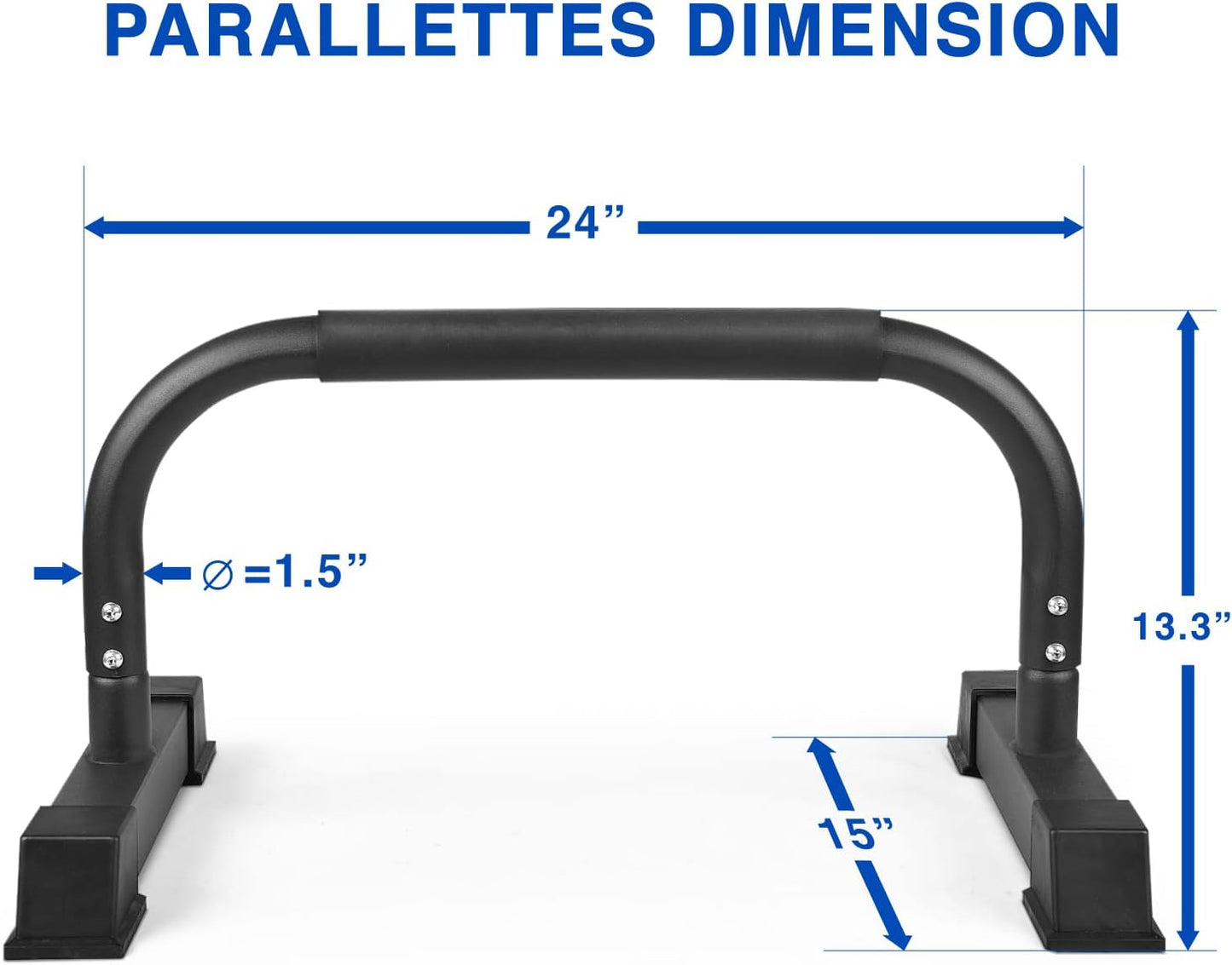 Yes4All Steel/Solid Wood Push Up Stand Parallel Bars Parallettes Non-slip Rubber Feet For Floor Use, Supports Calisthenics Exercises and Upper Body Strength Workouts Perfect For Men And Women