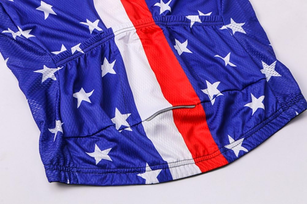 Weimostar Men's USA Cycling Jersey Short Sleeve Biking Shirts Breathable with Pockets