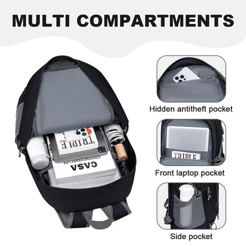 MIYCOO Backpack - Ultra Lightweight Packable Backpack for Travel Camping, 45L Hiking Back Pack Waterproof Foldable Daypack for Men Women Black