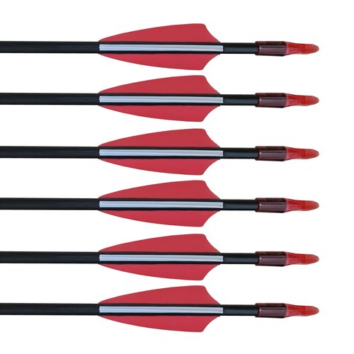 e5e10 28" Target Arrows Practice Fiberglass Arrow Kids Youth Beginners Safety Blunt Tips for Recurve Bow Long Bow (Red)