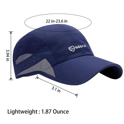 AYPOW Baseball Cap for Men Women, 2 Pcs Breathable Mesh Running Hat Quick Dry Light Reflective Outdoor Sport Golf Tennis Hat