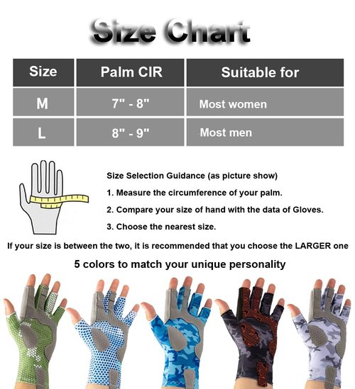 SUJAYU Fishing Gloves for Men & Women - Anti-slip Silicone Sailing, Kayak, Paddling, Rowing Gloves - UV Sun Protection for Fly Fishing Accessories (Black, Large)
