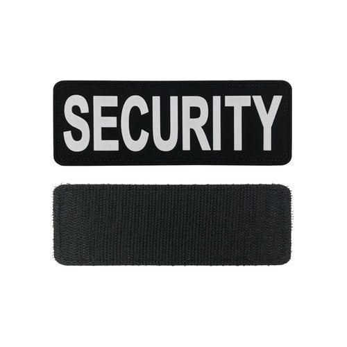 uuKen Large Security Patch PVC Patch 8.5x3 inches with Hook Fastener Back for Vest Clothing (All Black and White,Large 8.5"×3")