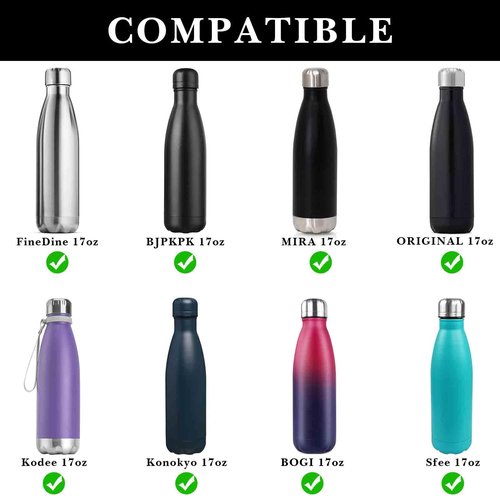 Linkidea 2 Pack Water Bottle Boot Compatible with 17oz Original, BJPKPK, MIRA Cascade Cola Shaped Bottles, Silicone Bottle Bottom Sleeve Bumper Protector (Black)
