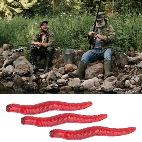 4cm 100pcs Soft Bait Set Realistic False Earthworm Worm Elastic Rubber Earthworm Fishing Bait