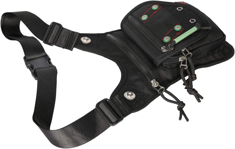 Thigh Pack, Leg Bag, Larswon Tactical Fanny Pack Hiking Bag Leg Pouch Black